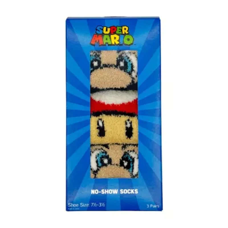 Little & Big Boys 3 Pair Super Mario Cozy Low Cut Socks
