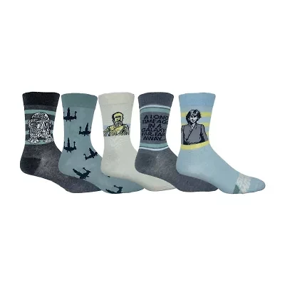 Mens 5 Pair Star Wars Crew Socks