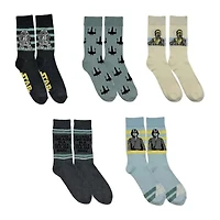 Mens 5 Pair Star Wars Crew Socks