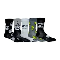 Mens 5 Pair Nightmare Before Christmas Crew Socks