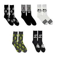 Mens 5 Pair Nightmare Before Christmas Crew Socks