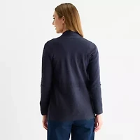 Liz Claiborne Womens Long Sleeve Open Front Tall Cardigan
