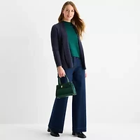 Liz Claiborne Womens Long Sleeve Open Front Tall Cardigan