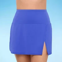 Liz Claiborne Womens Comfort Waistband Swim Skirt