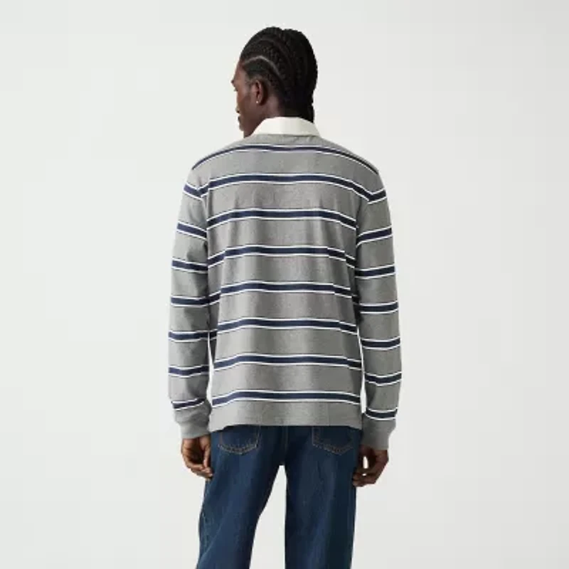 Levi's Mens Long Sleeve Relaxed Fit Point Collar Striped Rugby Shirt