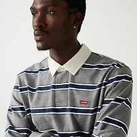 Levi's Mens Long Sleeve Relaxed Fit Point Collar Striped Rugby Shirt