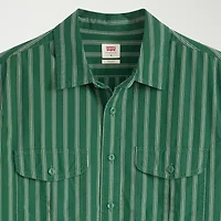Levi's Mens Long Sleeve Relaxed Fit Button-Down Crop Shirt