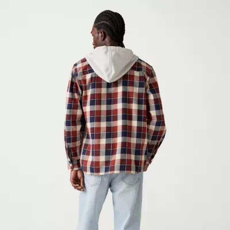 Levi's® Mens Hooded Long Sleeve Relaxed Fit Flannel Shirt
