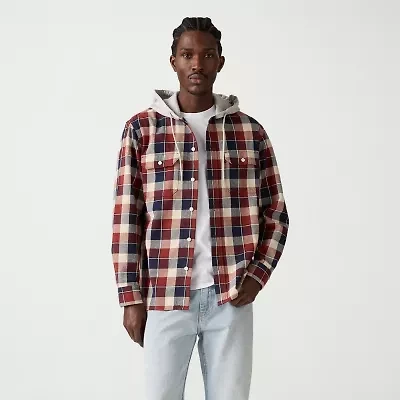 Levi's® Mens Hooded Long Sleeve Relaxed Fit Flannel Shirt