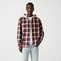 Levi's® Mens Hooded Long Sleeve Relaxed Fit Flannel Shirt