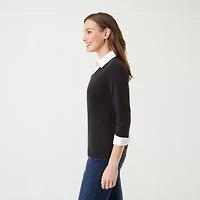 Gloria Vanderbilt Maxine Womens 3/4 Sleeve Layered Top