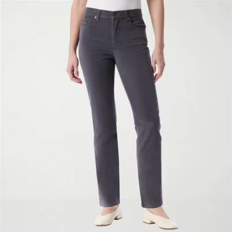 Gloria Vanderbilt Womens High Rise Straight Corduroy Pant
