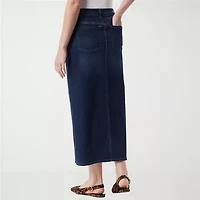 Gloria Vanderbilt Womens High Rise Long Denim Skirt