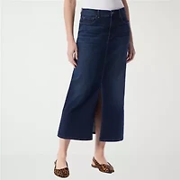 Gloria Vanderbilt Womens High Rise Long Denim Skirt