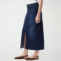 Gloria Vanderbilt Womens High Rise Long Denim Skirt