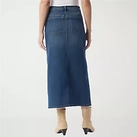Gloria Vanderbilt Womens High Rise Long Denim Skirt