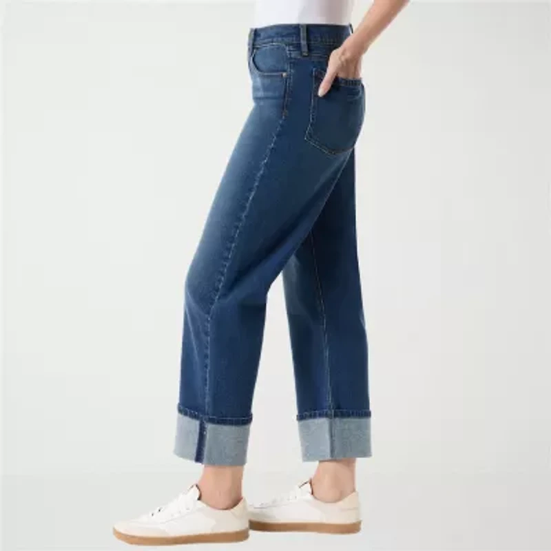 Gloria Vanderbilt No Womens Mid Rise Wide Leg Jean