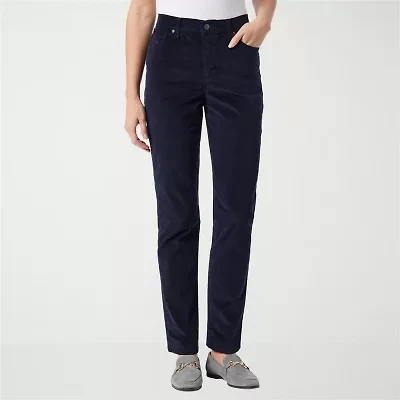 Gloria Vanderbilt Womens High Rise Straight Corduroy Pant