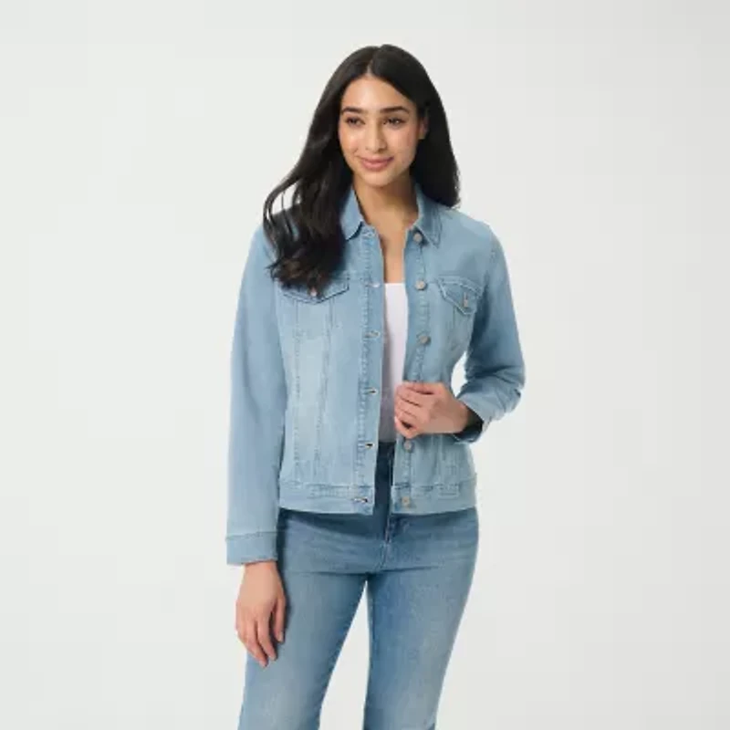 Gloria Vanderbilt Womens Denim Lightweight Jacket