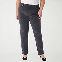 Gloria Vanderbilt Womens High Rise Straight Corduroy Pant Plus