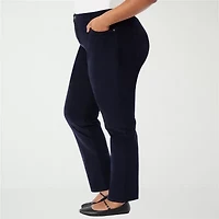 Gloria Vanderbilt Womens Plus High Rise Straight Corduroy Pant