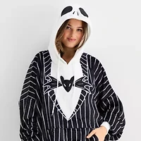 Disney Mjc Womens Easy-on + Easy-off Nightmare Before Christmas Hooded Short Sleeve Juniors Nightgown