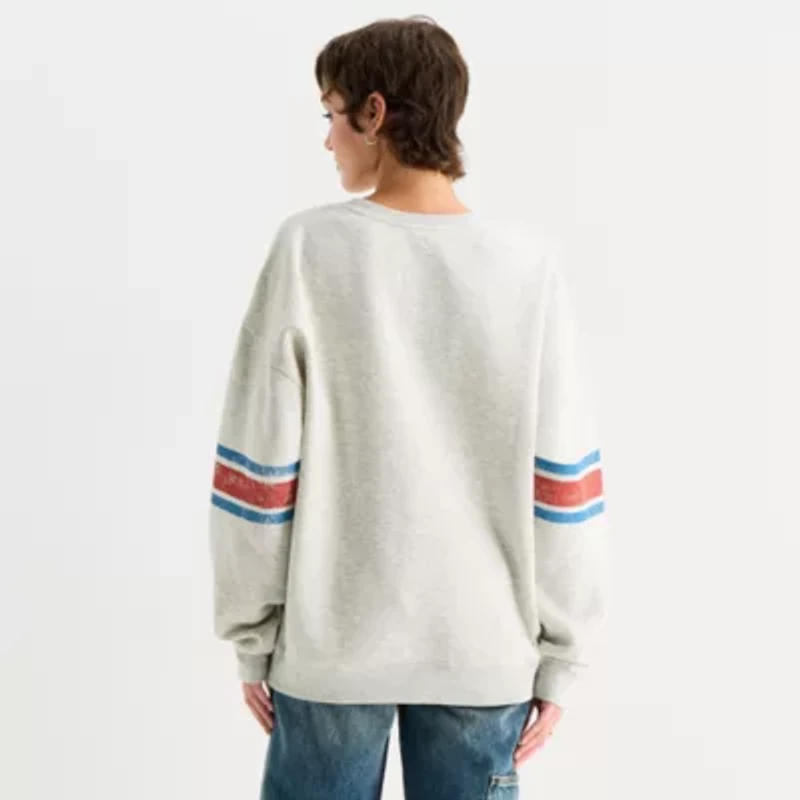 New World Weekend Football Club Crew Sweatshirt Womens Neck Long Sleeve Juniors