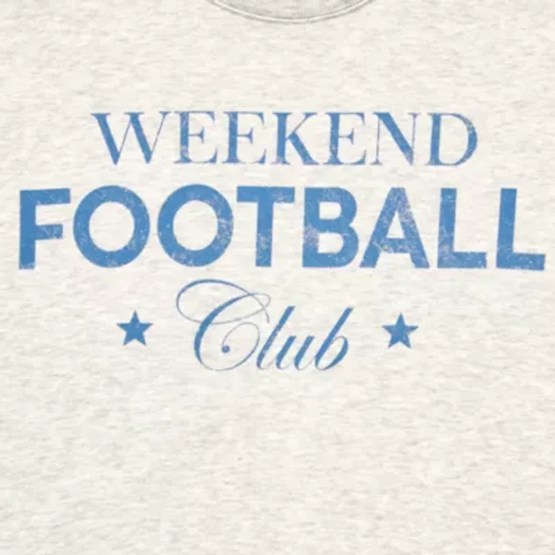 New World Weekend Football Club Crew Sweatshirt Womens Neck Long Sleeve Juniors