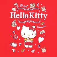 Womens Crew Neck Long Sleeve Boyfriend Fit Hello Kitty Juniors Graphic T-Shirt