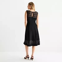 Brianna Milay Womens Sleeveless Sequin Fit + Flare Dress