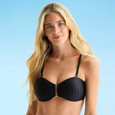 Mynah Womens Adjustable Straps Bandeau Bikini Swimsuit Top