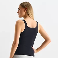 Ambrielle Seamless Womens Square Neck Average + Full Figure Tank