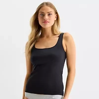 Ambrielle Seamless Womens Square Neck Average + Full Figure Tank