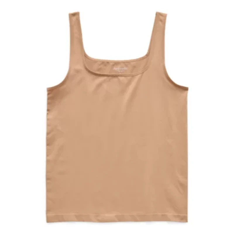 Ambrielle Seamless Womens Square Neck Average + Full Figure Tank