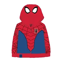 Disney Collection Little & Big Kid Boys Long Sleeve Embroidered Spiderman Fleece Zipper Hoodie