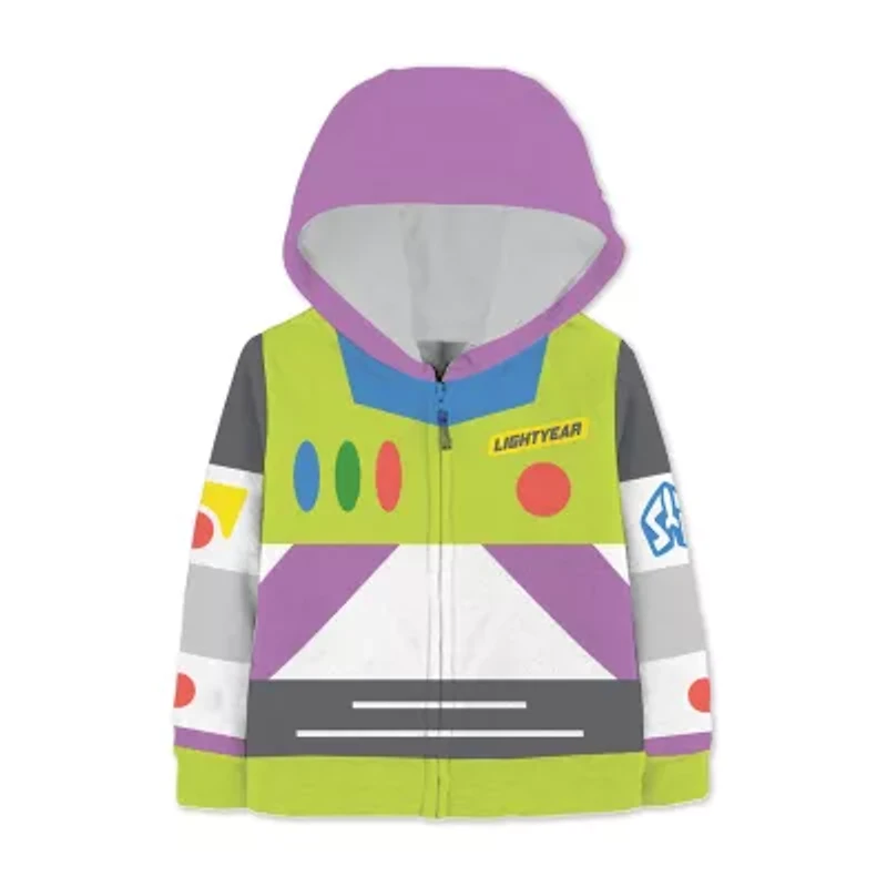 Disney Collection Little & Big Kid Boys Long Sleeve Buzz Lightyear Fleece Zipper Hoodie