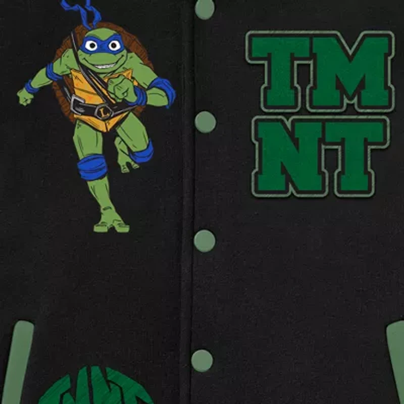 Little & Big Kid Boys Teenage Mutant Ninja Turtles Fleece Lightweight Varsity Jacket