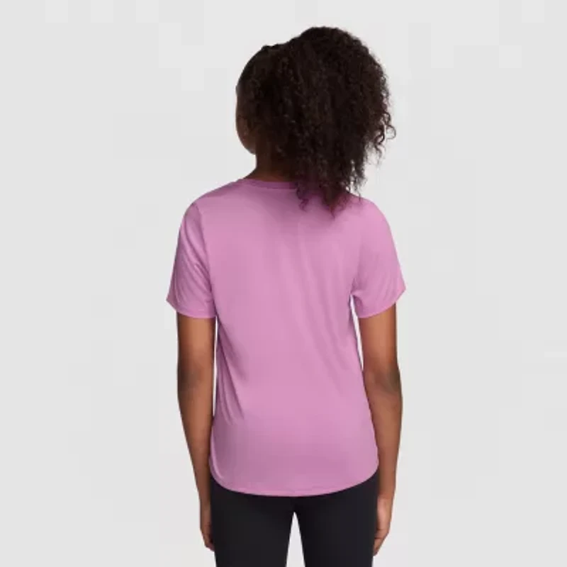Nike Dri-Fit One Big Kid Girls Crew Neck Short Sleeve Regular Fit Graphic T-Shirt