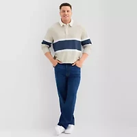 Arizona Mens Big and Tall Long Sleeve Rugby Polo