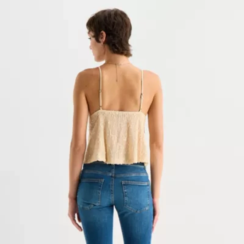 Arizona Womens Juniors V Neck Sleeveless Camisole