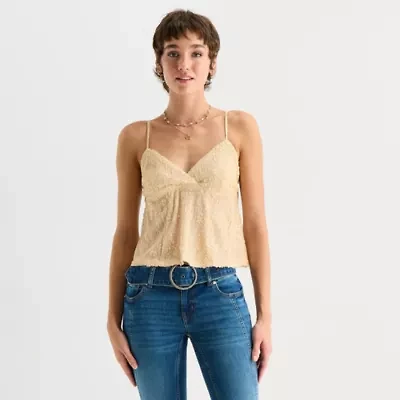 Arizona Womens Juniors V Neck Sleeveless Camisole