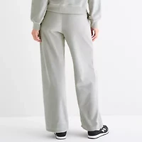 Reebok Womens High Rise Velour Wide Leg Sweatpant