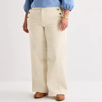 St. John's Bay Womens Plus High Rise Wide Leg Jean