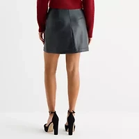 Bold Elements Womens Mini Faux Leather Pencil Skirt