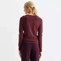 Worthington Womens V Neck Long Sleeve Pullover Sweater