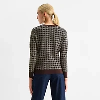 Worthington Womens Crew Neck Long Sleeve Pullover Sweater