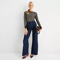 Worthington Womens Crew Neck Long Sleeve Pullover Sweater