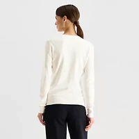 Worthington Womens V Neck Long Sleeve Pullover Sweater