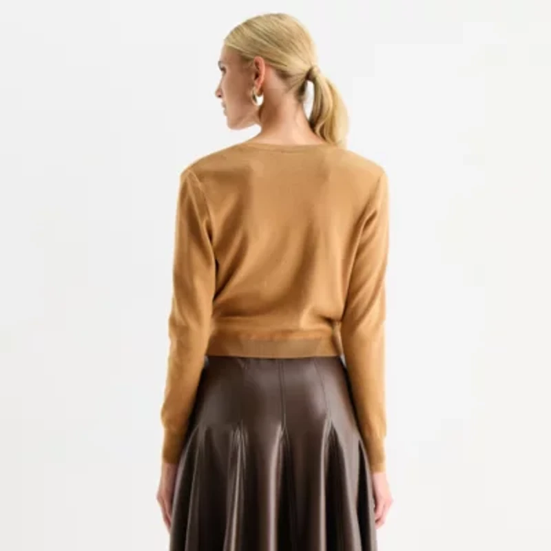 Worthington Womens V Neck Long Sleeve Pullover Sweater