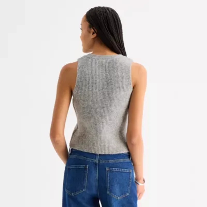 a.n.a Womens V Neck Button Sweater Vest